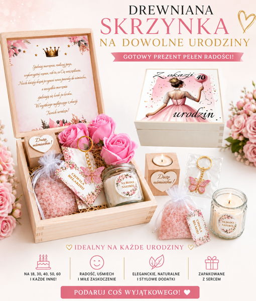 Prezenty na urodziny, pudełko prezentowe na pieniądze